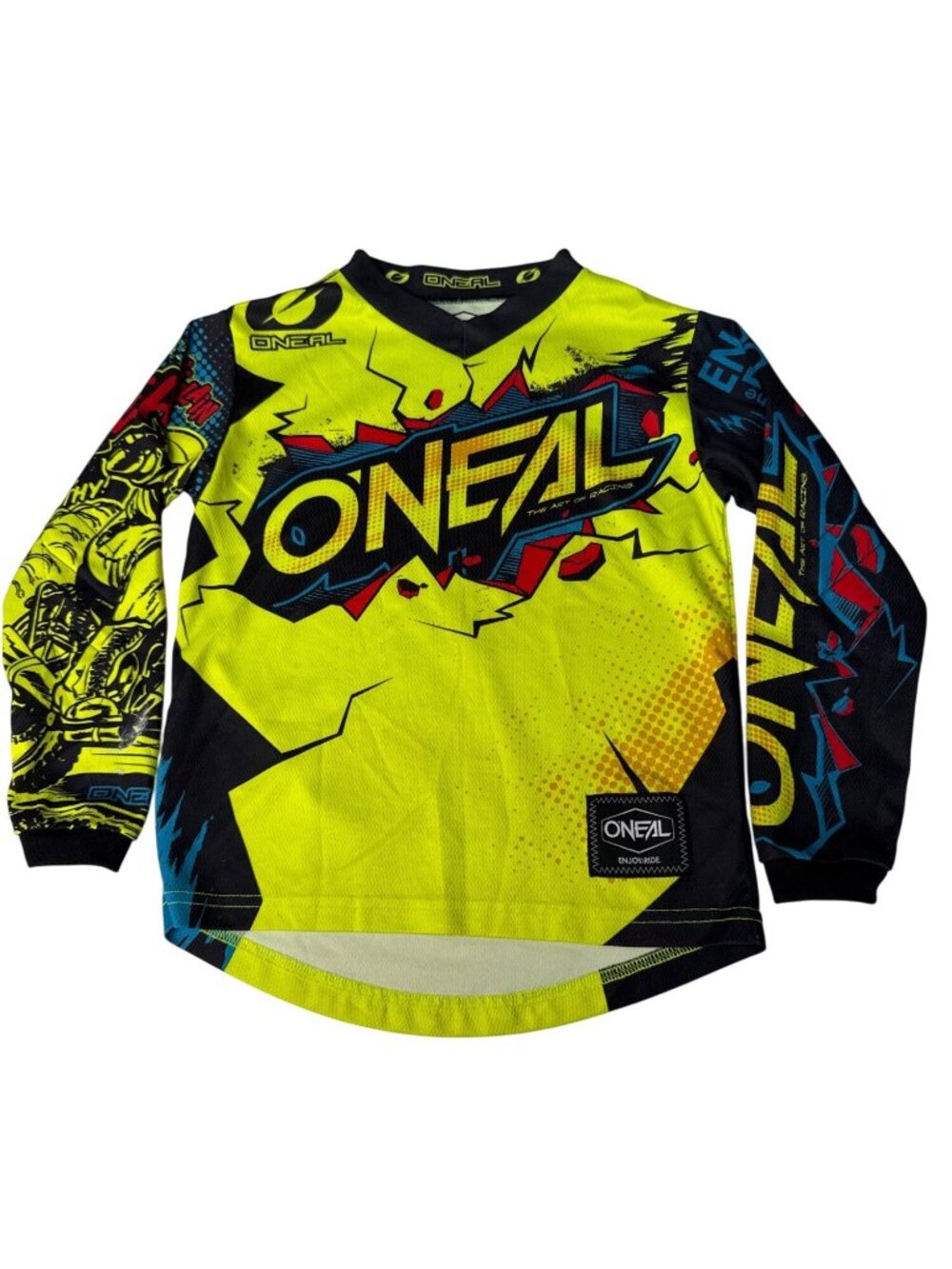 ONeal Youth Small Element Jersey Neon Yellow/Black Long Sleeve Lightweight
